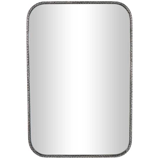 36" Silver Chain Link Framed Wall Mirror